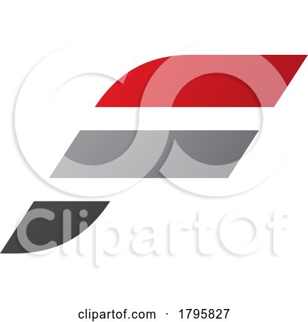Red and Grey Letter F Icon with Horizontal Stripes by cidepix