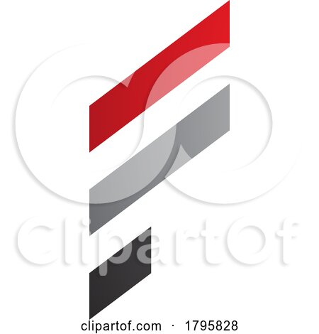 Red and Grey Letter F Icon with Diagonal Stripes by cidepix