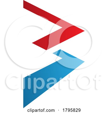 Red and Blue Zigzag Shaped Letter B Icon by cidepix