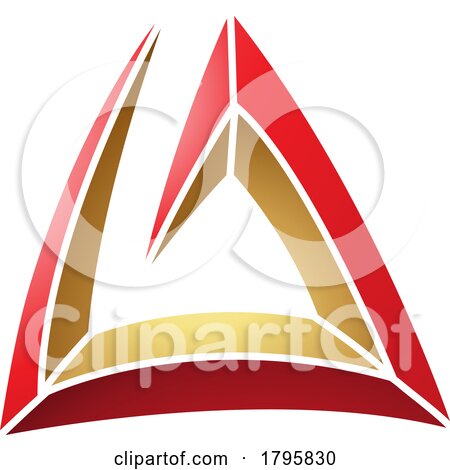 Red and Gold Triangular Spiral Letter a Icon by cidepix