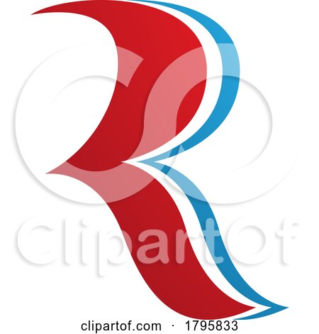 Red and Blue Wavy Shaped Letter R Icon by cidepix