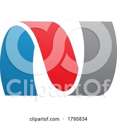 Red and Blue Wavy Shaped Letter N Icon by cidepix
