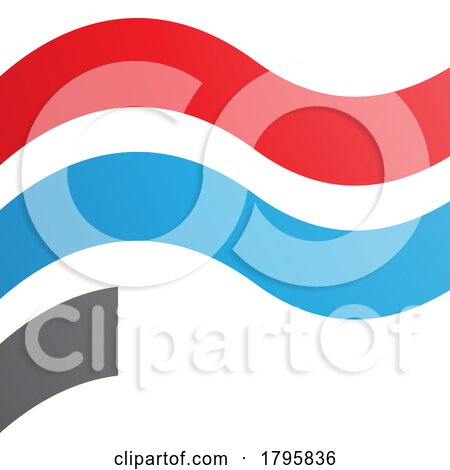 Red and Blue Wavy Flag Shaped Letter F Icon by cidepix