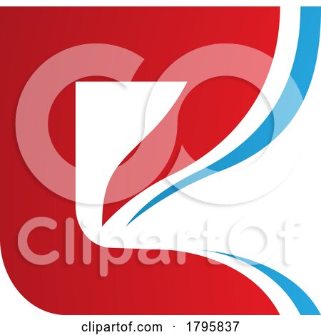 Red and Blue Wavy Layered Letter E Icon by cidepix