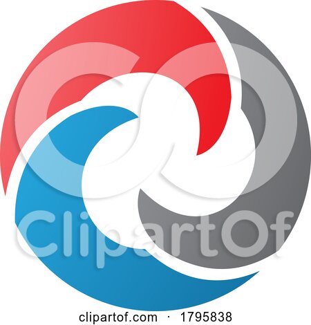 Red and Blue Wave Shaped Letter O Icon by cidepix