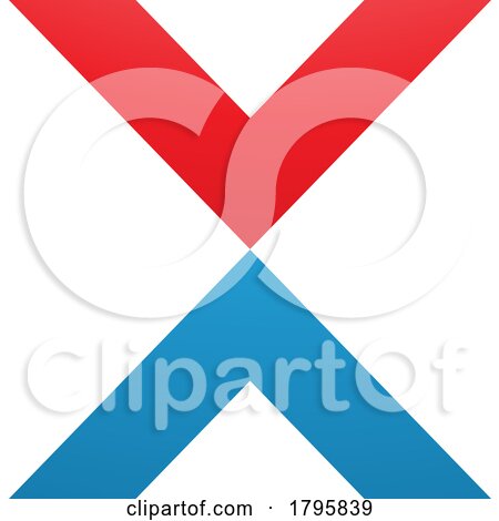 Red and Blue V Shaped Letter X Icon by cidepix