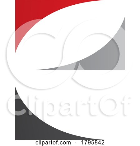 Red Black and Grey Lowercase Letter E Icon with Curvy Triangles by cidepix