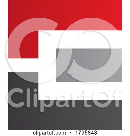 Red Black and Grey Rectangular Letter E Icon by cidepix