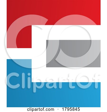Red Blue and Grey Rectangular Letter E Icon by cidepix