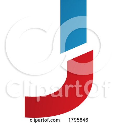 Red and Blue Split Shaped Letter J Icon by cidepix