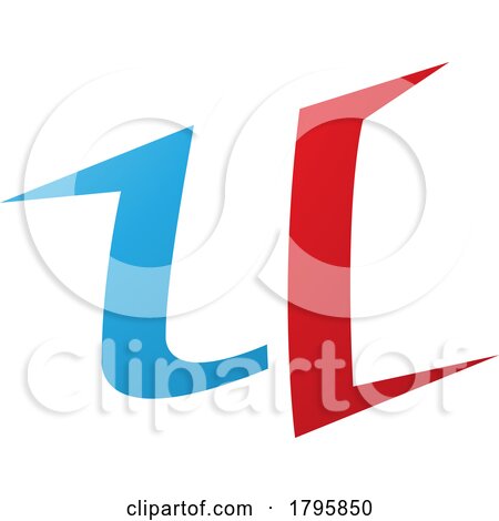 Red and Blue Spiky Shaped Letter U Icon by cidepix