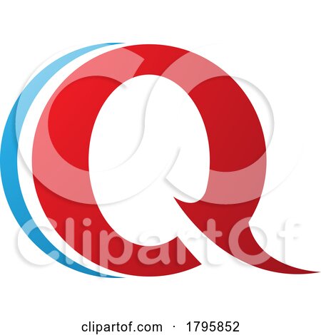 Red and Blue Spiky Round Shaped Letter Q Icon by cidepix