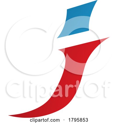 Red and Blue Spiky Italic Letter J Icon by cidepix