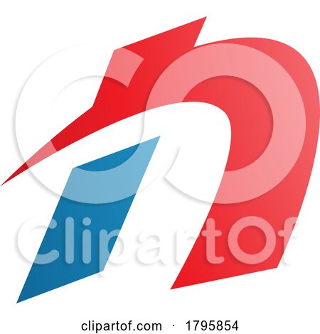 Red and Blue Spiky Italic Letter N Icon by cidepix