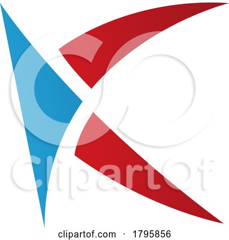 Red and Blue Spiky Letter K Icon by cidepix