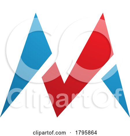 Red and Blue Pointy Tipped Letter M Icon by cidepix