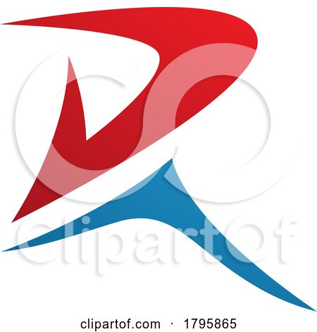 Red and Blue Pointy Tipped Letter R Icon by cidepix