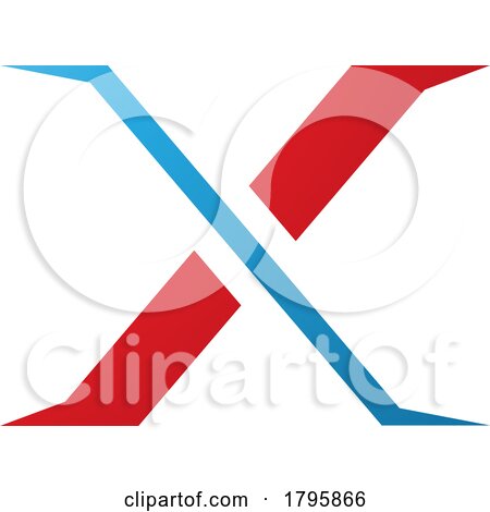 Red and Blue Pointy Tipped Letter X Icon by cidepix