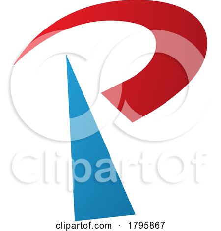 Red and Blue Radio Tower Shaped Letter P Icon by cidepix