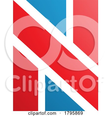 Red and Blue Rectangle Shaped Letter N Icon by cidepix