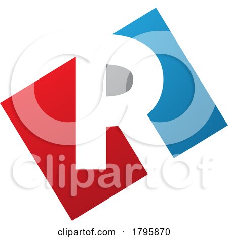 Red and Blue Rectangle Shaped Letter R Icon by cidepix