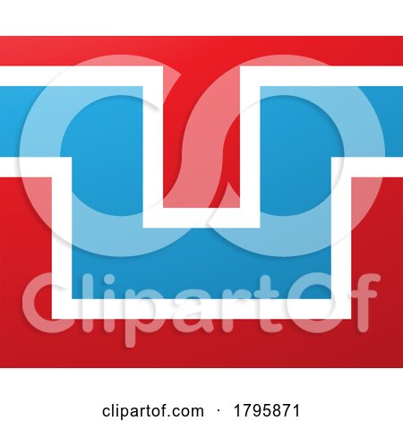 Red and Blue Rectangle Shaped Letter U Icon by cidepix