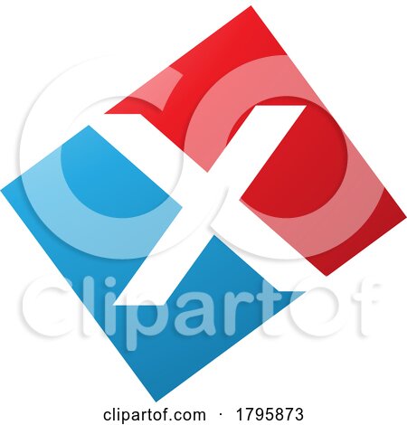 Red and Blue Rectangle Shaped Letter X Icon by cidepix