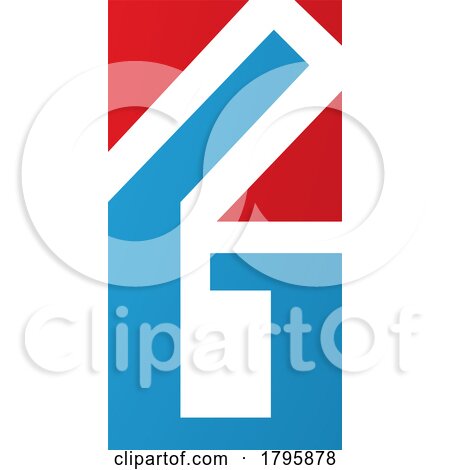 Red and Blue Rectangular Letter G or Number 6 Icon by cidepix