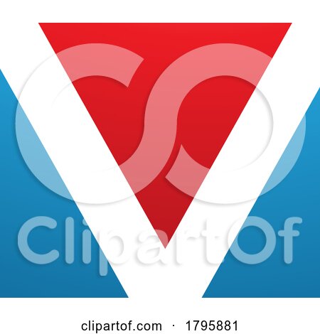 Red and Blue Rectangular Shaped Letter V Icon by cidepix