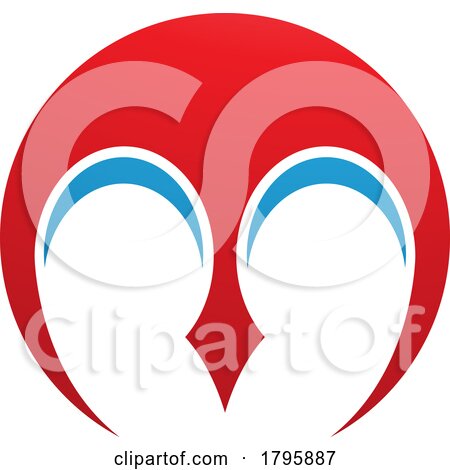 Red and Blue Round Letter M Icon with Pointy Tips by cidepix