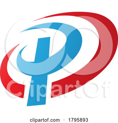 Red and Blue Oval Shaped Letter P Icon by cidepix