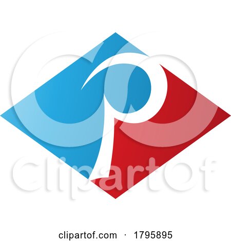 Red and Blue Horizontal Diamond Letter P Icon by cidepix