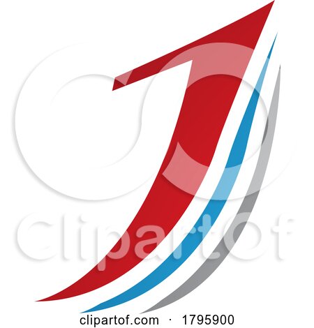 Red and Blue Layered Letter J Icon by cidepix