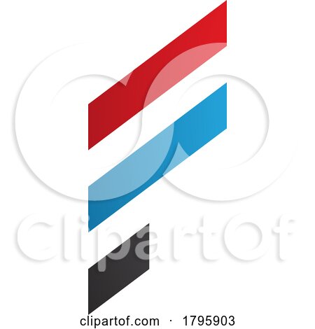 Red and Blue Letter F Icon with Diagonal Stripes by cidepix