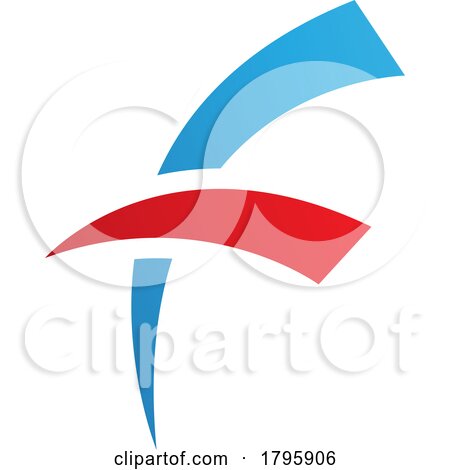 Red and Blue Letter F Icon with Round Spiky Lines by cidepix