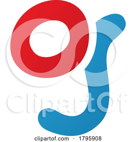 Red and Blue Letter G Icon with Soft Round Lines by cidepix