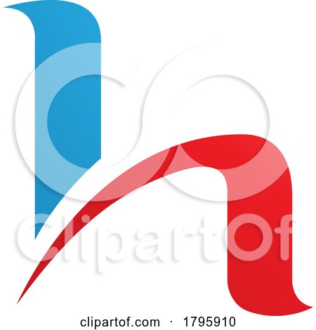 Red and Blue Letter H Icon with Round Spiky Lines by cidepix