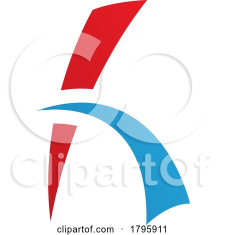 Red and Blue Letter H Icon with Spiky Lines by cidepix