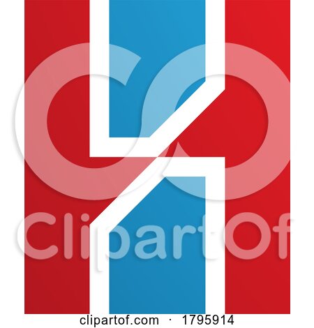 Red and Blue Letter H Icon with Vertical Rectangles by cidepix