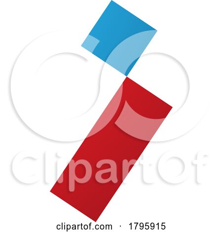Red and Blue Letter I Icon with a Square and Rectangle by cidepix