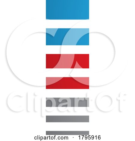 Red and Blue Letter I Icon with Horizontal Stripes by cidepix