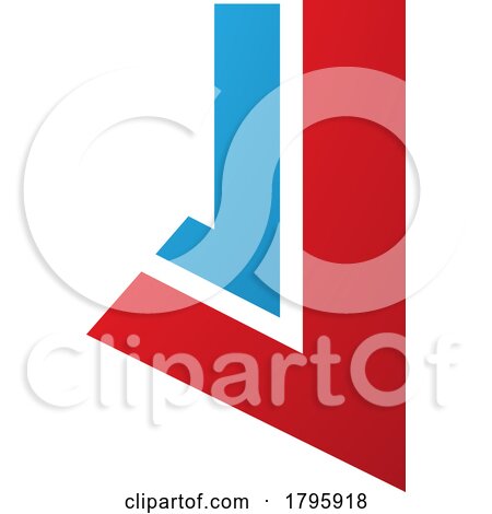 Red and Blue Letter J Icon with Straight Lines by cidepix