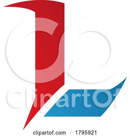Red and Blue Letter L Icon with Sharp Spikes by cidepix