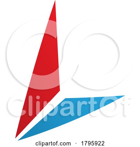 Red and Blue Letter L Icon with Triangles by cidepix