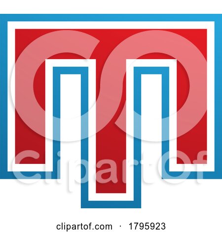 Red and Blue Letter M Icon with an Outer Stripe by cidepix