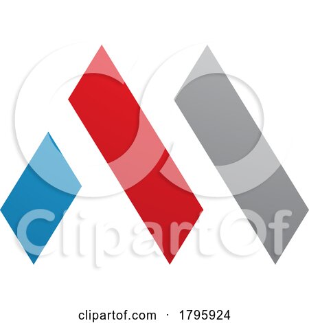 Red and Blue Letter M Icon with Rectangles by cidepix