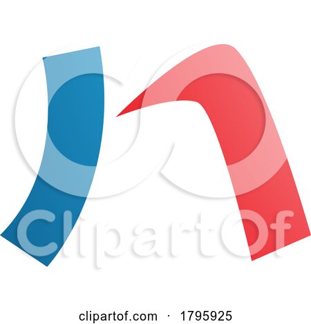 Red and Blue Letter N Icon with a Curved Rectangle by cidepix