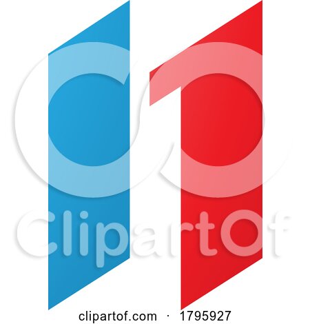 Red and Blue Letter N Icon with Parallelograms by cidepix