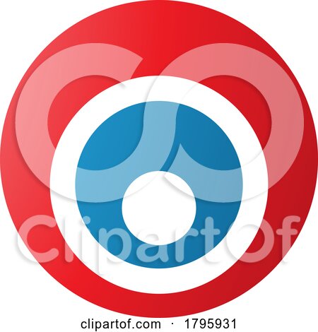 Red and Blue Letter O Icon with Nested Circles by cidepix