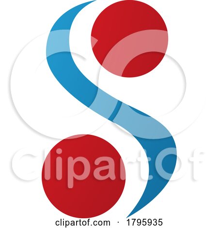 Red and Blue Letter S Icon with Spheres by cidepix